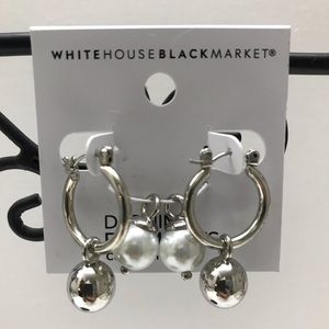 White House Black Market Silver Hoop Earrings